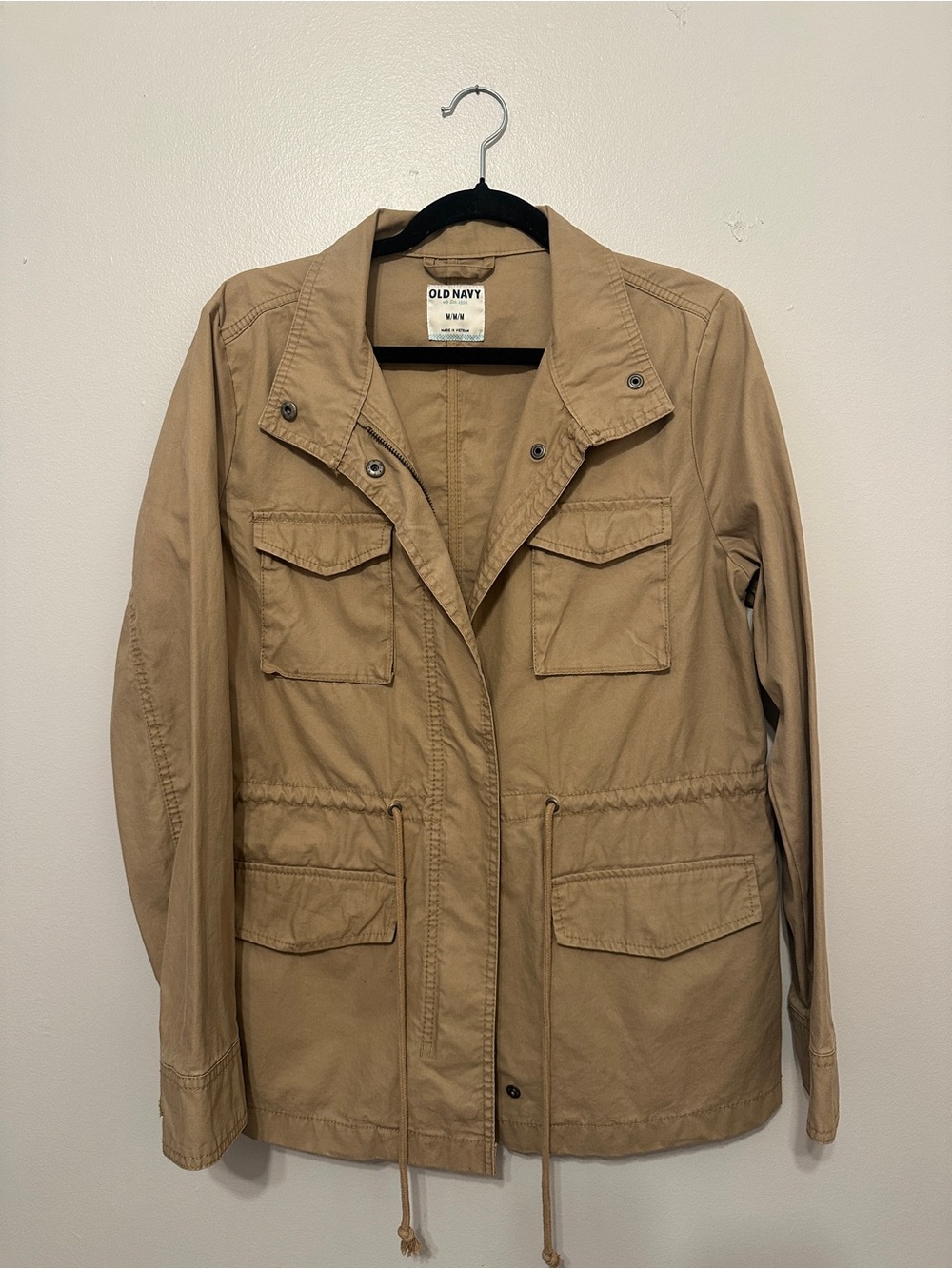 Old Navy Khaki Utility Jacket with Drawstring Waist